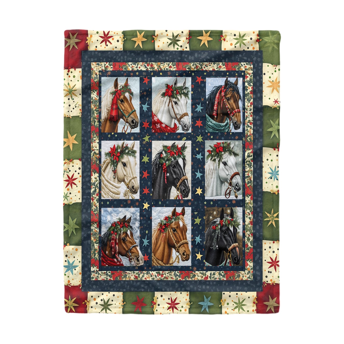 Couverture polaire brillante Starlit Horse Holiday