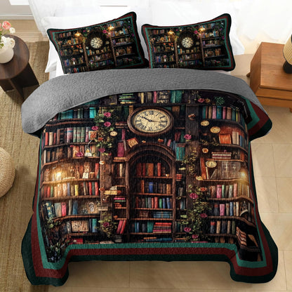 Shineful All Season Quilt 3-Piece Set - Timeless Library Dream