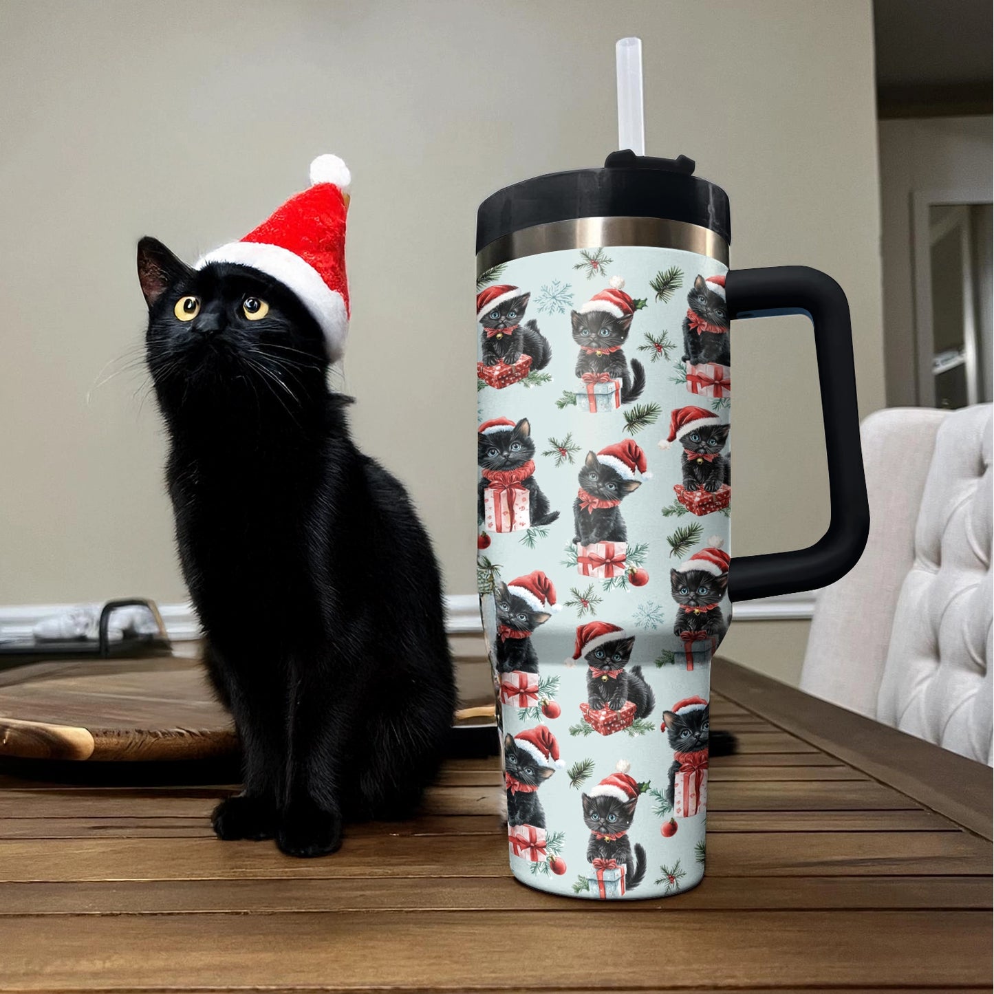 Shineful Tumbler Christmas Cat Cheer