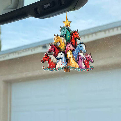 Shineful 2D Acrylic Ornament Gentle Merry Christmas Horses