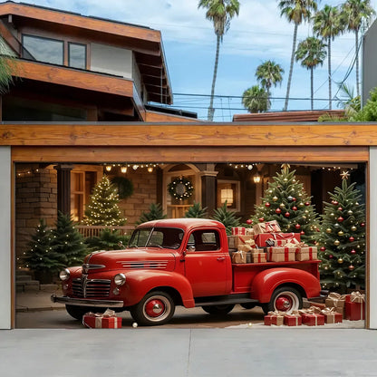 Shineful Garage Door Banner Decoration Classic Holiday Truck Delight