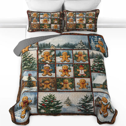 Shineful All Season Quilt 3-Piece Set - Gingerbread Dreams