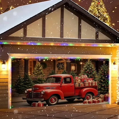Shineful Garage Door Banner Decoration Classic Holiday Truck Delight