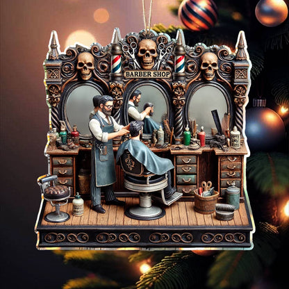 Shineful 2D Acrylic Ornament Classical Skull Hair Salon