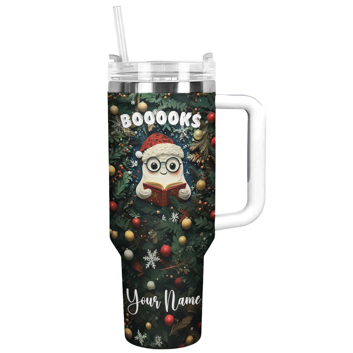 Shineful Glossy Tumbler Personalized Holiday Bookworm