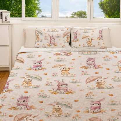 Shineful All Season Quilt 3-Piece Set Bunny Bunch