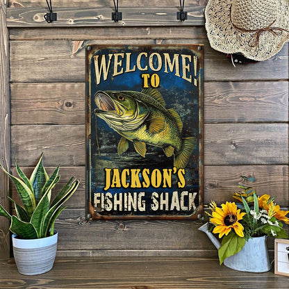 Shineful 2D Metal Sign Personalized Bass Shack