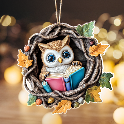 Shineful 2D Acrylic Ornament - Whimsical Readers: Animal Adventures in Books