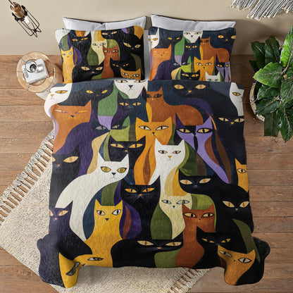 Shineful All Season Quilt 3-Piece Set Cattitude