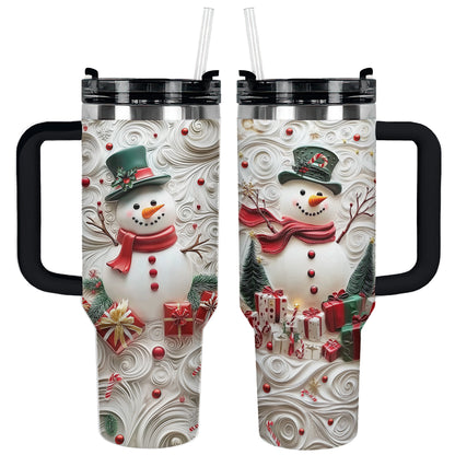 Shineful Glossy Tumbler Whimsical Snowman Christmas