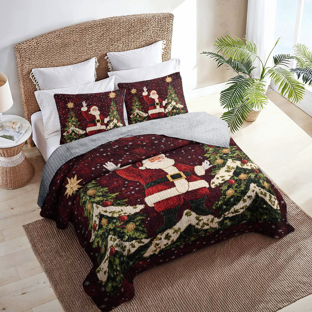 Shineful All Season Quilt 3-Piece Set - Santa Claus