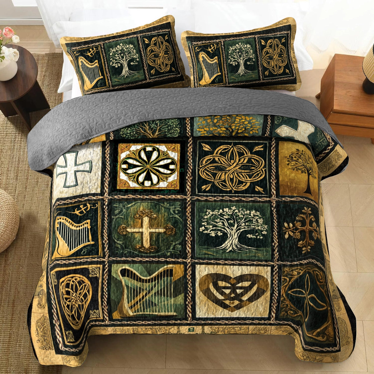 Shineful All Season Quilt 3-teiliges Set Celtic Irish Heritage