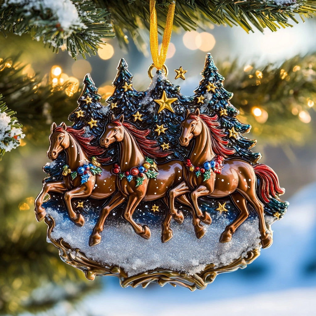 Shineful 2D Acrylic Ornament Galloping Through the Holidays