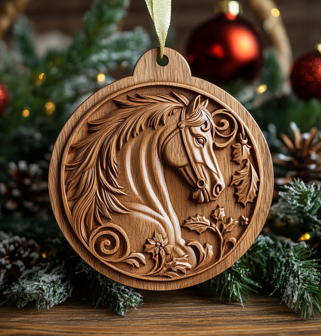 Shineful 2D Acrylic Ornament - Majestic Horse Holiday