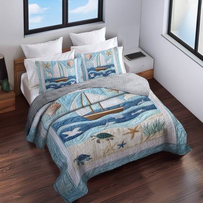 Shineful All Season Quilt 3-Piece Set Ocean Breeze