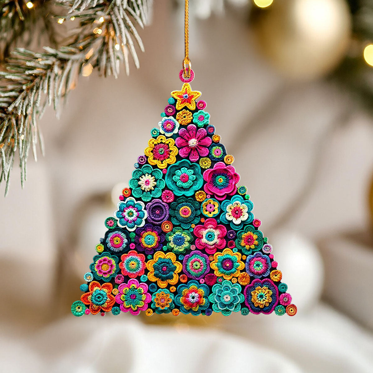 Shineful 2D Acrylic Ornament Crochet Christmas Tree