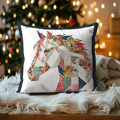 Shineful 2D Print Cushion Cover, Pillowcase, Pillows Covers - Charming Floral Horse