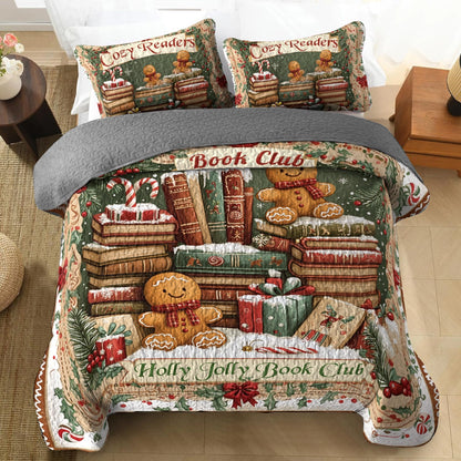 Shineful All Season Quilt 3-Piece Set Holly Jolly Book Club