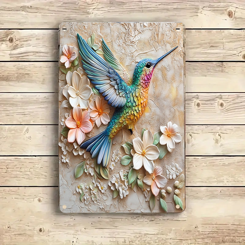 Shineful 2D Metal Sign Wings of Joy Hummingbird