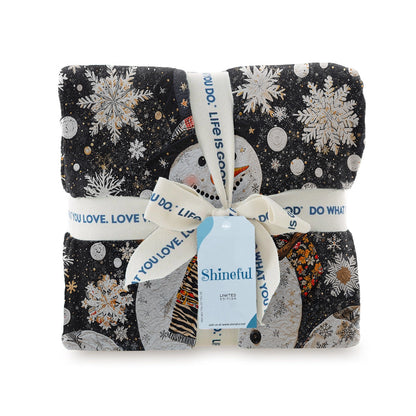 Shineful Fleece Blanket Winter Wonderland Snowman