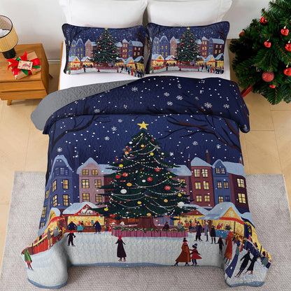 Shineful All Season Quilt 3-Piece Set Christmas Market