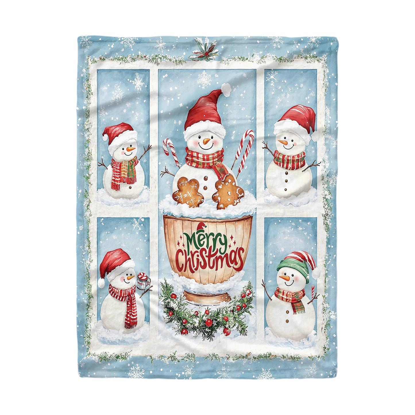 Shineful Fleece Blanket Merry Snowman