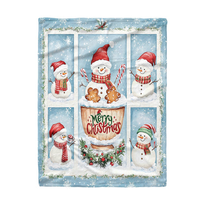 Shineful Fleece Blanket Merry Snowman