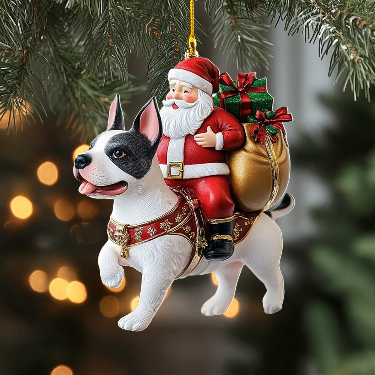 Shineful 2D Acrylic Ornament Santa's Festive Pup