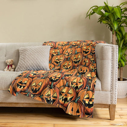 Shineful Fleece Blanket Jack-o'-Lantern Nights