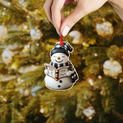 Shineful 2D Acrylic Ornament Frosty Just One More Chapter Snowman