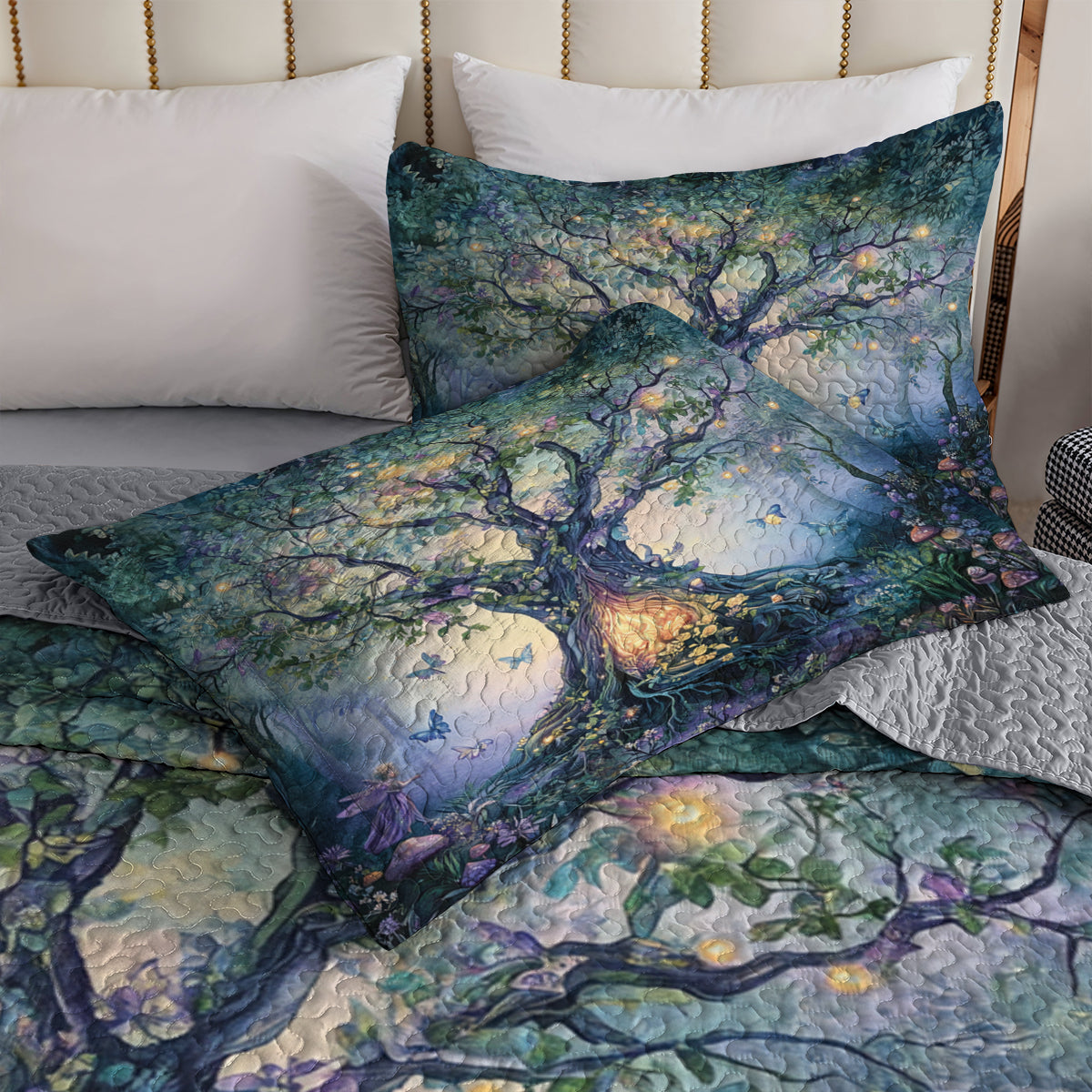 Shineful All Season Quilt 3-Piece Set Mystical Tree of Life