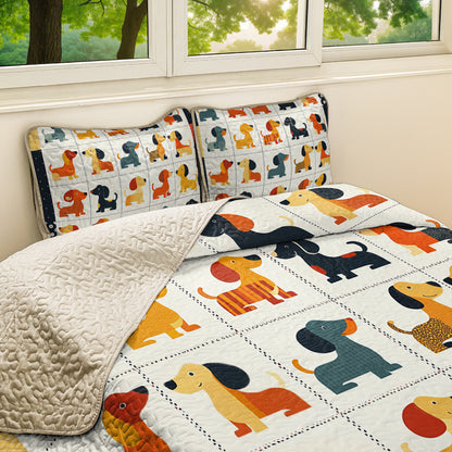 Shineful All Season Quilt 3-Piece Set Dachshund Delights