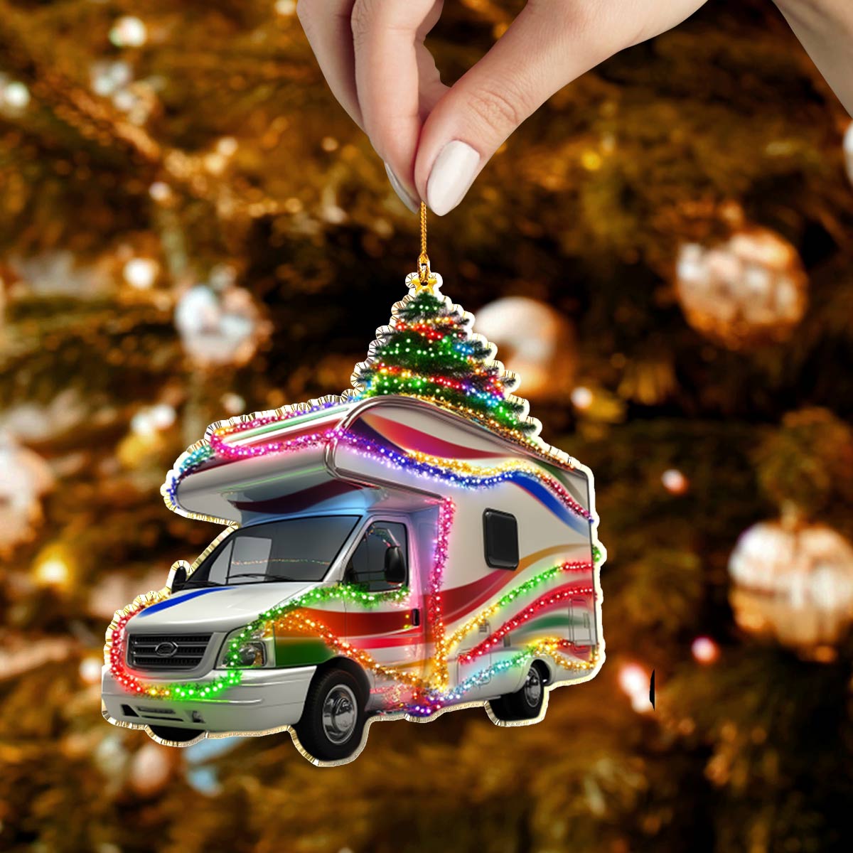 Shineful 2D Acrylic Ornament Classic RV Christmas