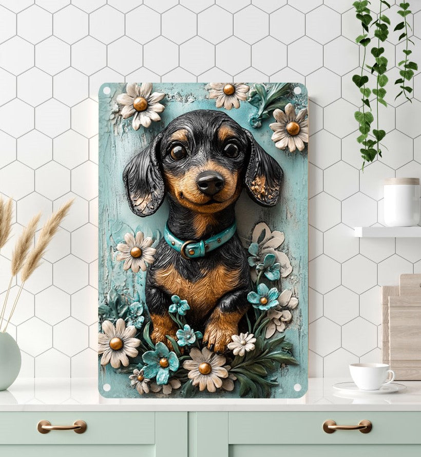 Shineful 2D Metal Sign Daisy Dachshund