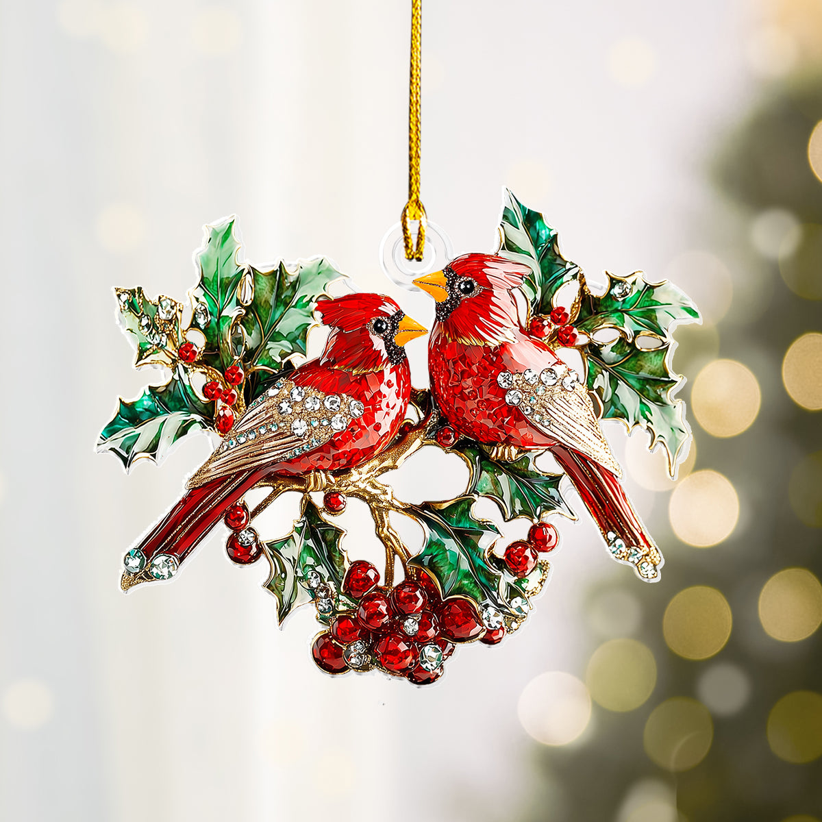 Shineful 2D Acrylic Ornament Christmas Cardinal