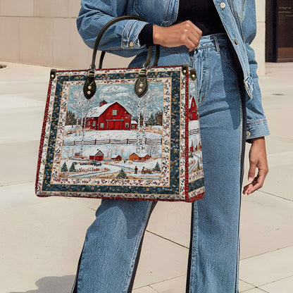 Shineful Leather Bag Red Barn Christmas