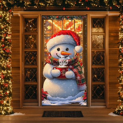 Shineful Door Cover - Warm Welcome Christmas Snowman