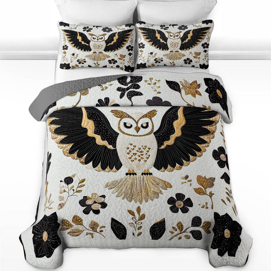 Shineful All Season Quilt 3-teiliges Set - Majestic Night Owl