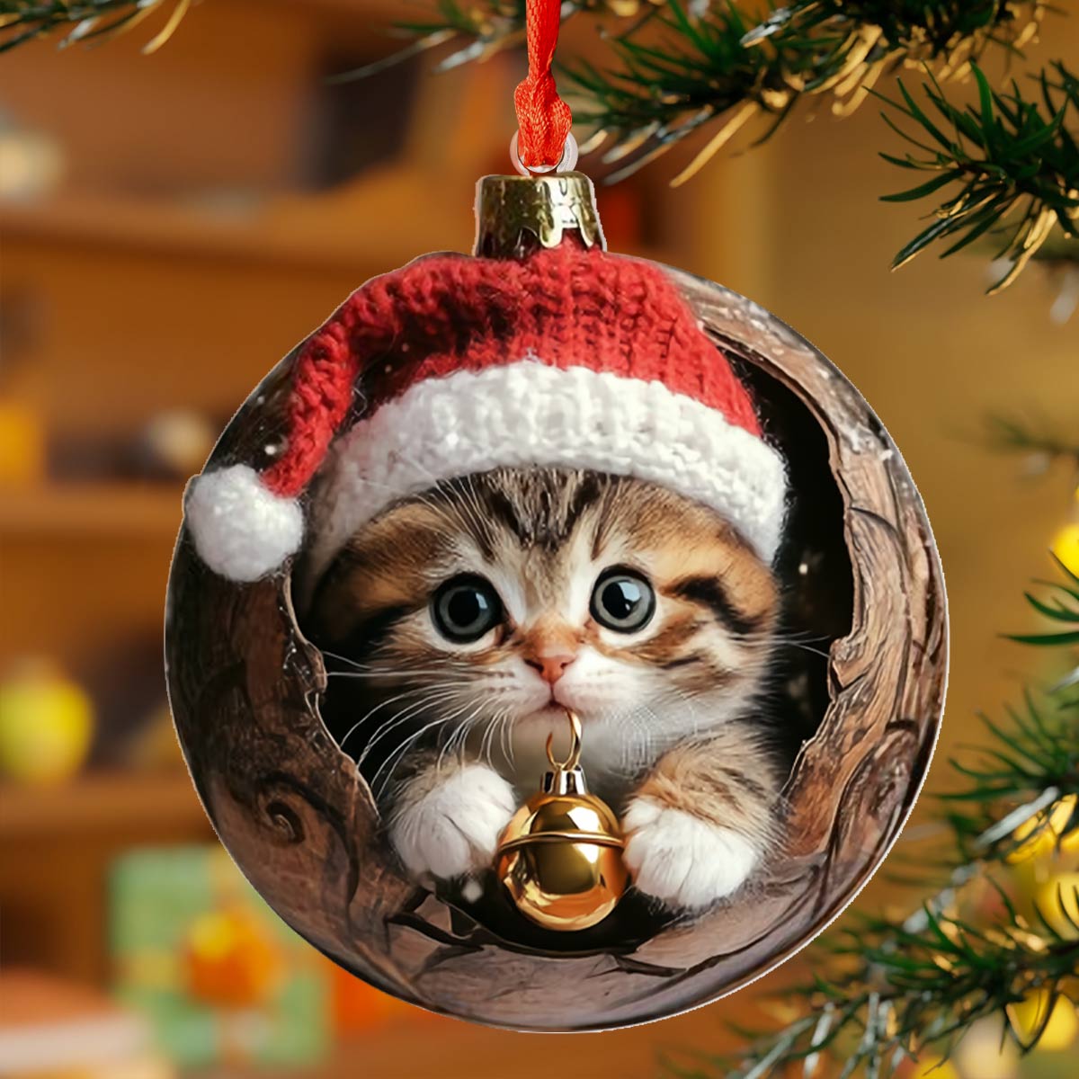 Shineful Acrylic Ornament Kitty Christmas