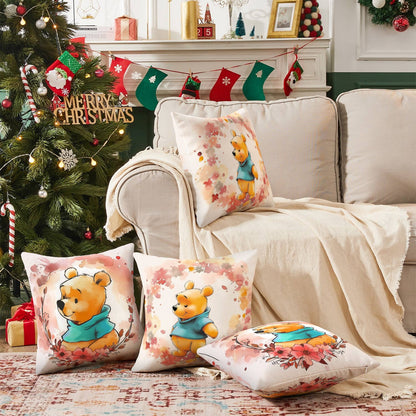 Shineful 2D Print Cushion Cover, Pillowcase, Pillows Covers Cute Pooh Set