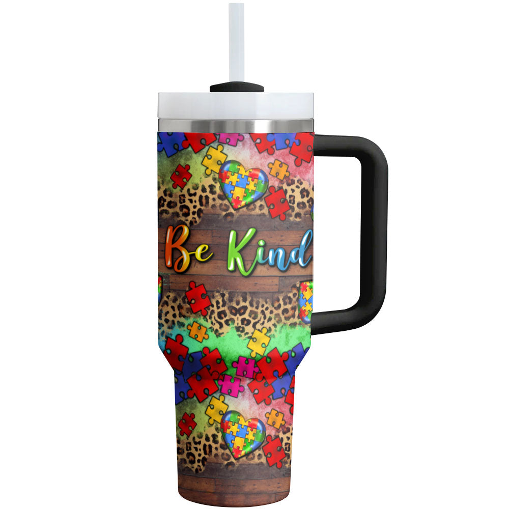 Autism Tumbler Shineful Be Kind Colorful Puzzles