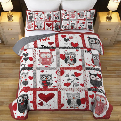 Shineful All Season Quilt 3-Piece Set Lovely Owls