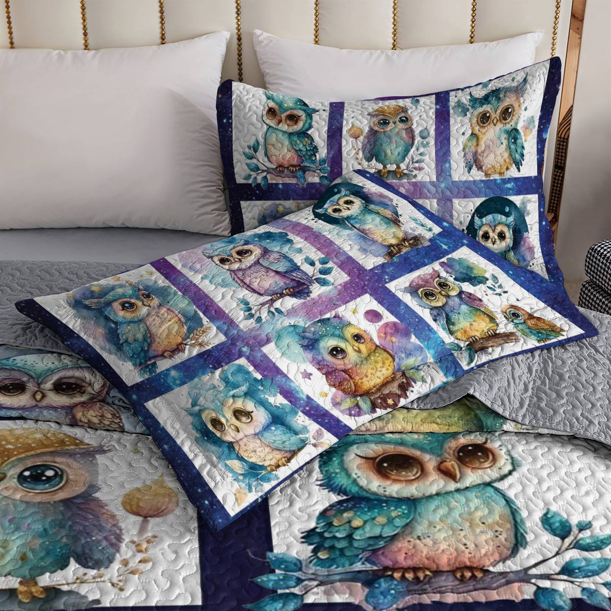 Shineful All Season Quilt 3-Piece Set Night Owls