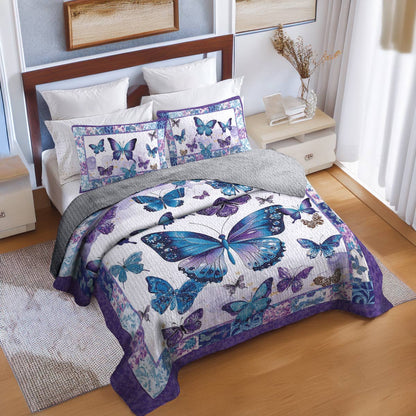 Shineful All Season Quilt 3-Piece Set Butterfly Blossom