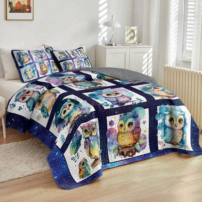 Shineful All Season Quilt 3-Piece Set Night Owls