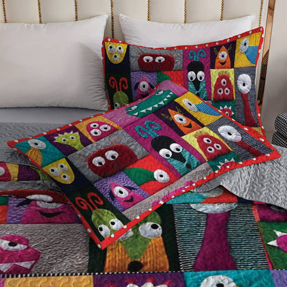 Shineful All Season Quilt 3-Piece Set Monster Fun