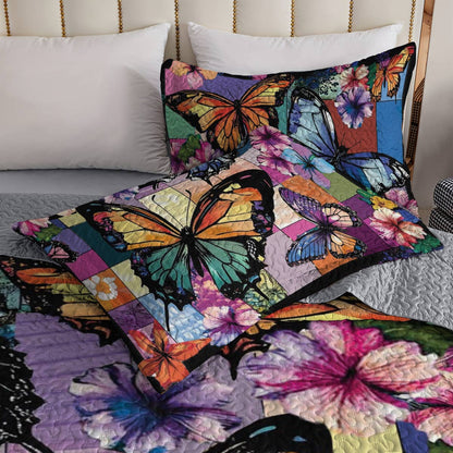 Shineful All Season Quilt 3-Piece Set Buttefly Garden