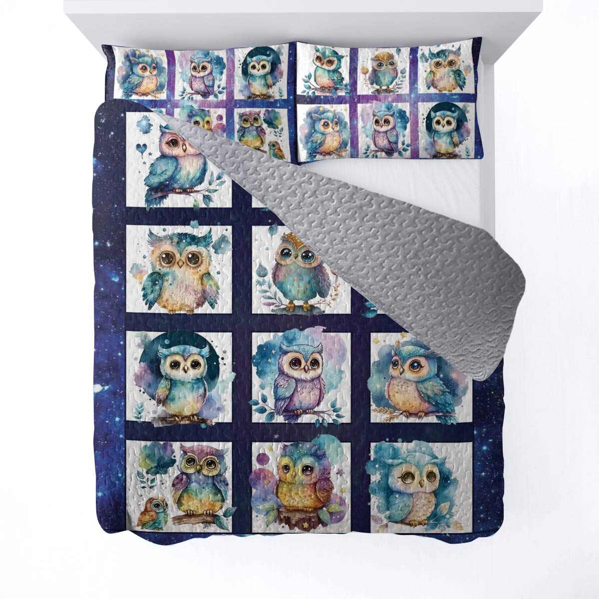 Shineful All Season Quilt 3-Piece Set Night Owls