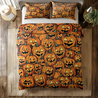 Shineful All Season Quilt 3-Piece Set Jack-o'-Lantern Nights