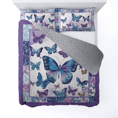 Shineful All Season Quilt 3-Piece Set Butterfly Blossom